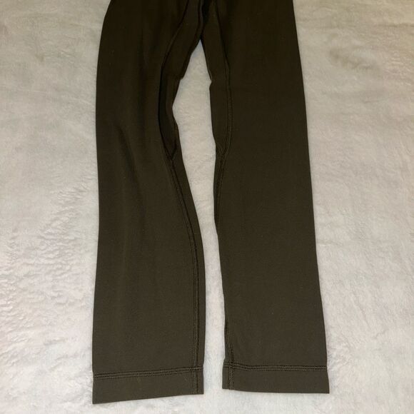 Lululemon Size 2 Align Leggings II Dark Olive Green Ankle Length GUC Pilling - Picture 9 of 10